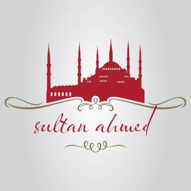 İstanbul sultan ahmed Camii logo, simge ve simge vektör çizim