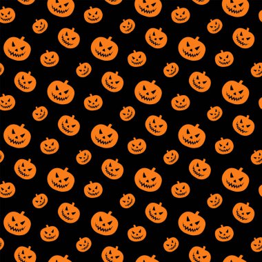 Kusursuz balkabağı deseni ve arkaplan vektör çizimi