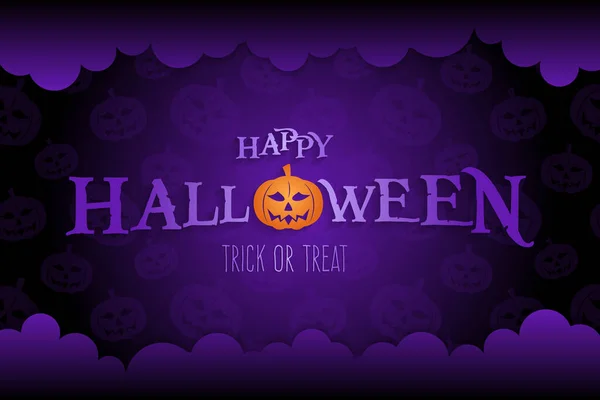 Feliz Halloween Fondo Con Feliz Halloween Lettering Vector Ilustración — Vector de stock