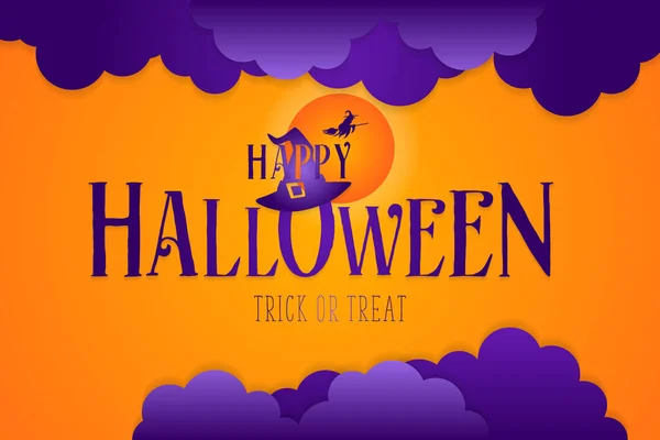 Feliz Halloween Fondo Con Feliz Halloween Lettering Vector Ilustración — Vector de stock