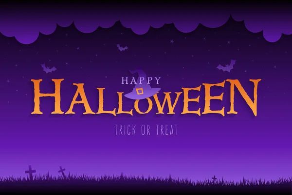 Feliz Halloween Fondo Con Feliz Halloween Lettering Vector Ilustración — Vector de stock