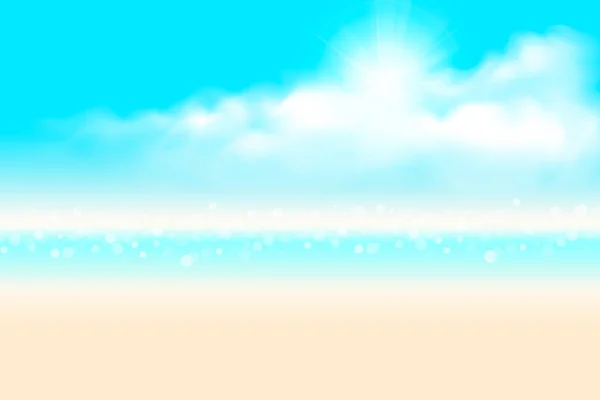Summer Background Abstract Soft Blue Sky Beach Blurred Gradient Background — Stock Vector