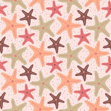 kesintisiz sorunsuz deniz yıldızı, deniz yıldızı desen ve arka plan illüstrasyon vektör