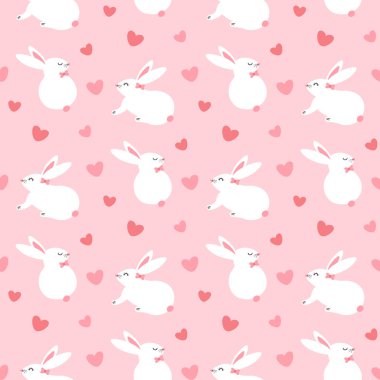 Kusursuz Paskalya Tavşanı, Tavşan deseni ve arka plan vektör çizimi