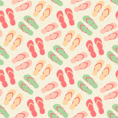 Kusursuz parmak arası terlik deseni ve arkaplan vektör çizimi