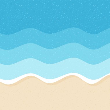 water wave and sandy beach background vector illustration