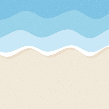 water wave and sandy beach background vector illustration
