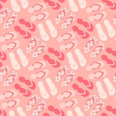 Kusursuz parmak arası terlik deseni ve arkaplan vektör çizimi