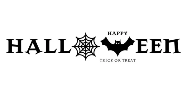 Feliz Halloween Fondo Con Feliz Halloween Lettering Vector Ilustración — Vector de stock