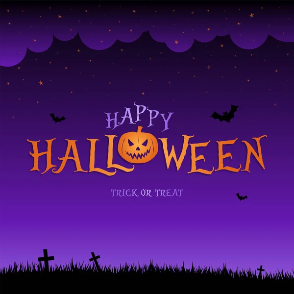 Feliz Halloween Fundo Com Feliz Halloween Lettering Vetor Ilustração Ilustrações De Bancos De Imagens Sem Royalties