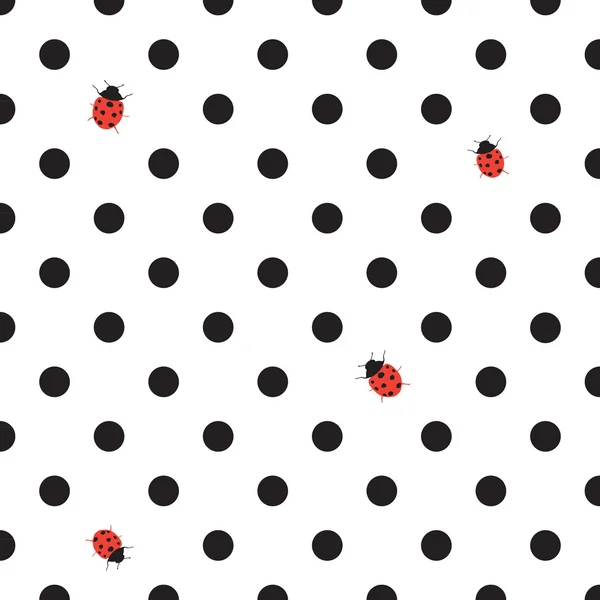 DOT BACKGROUND WITH LADY BUG — Stock Vector