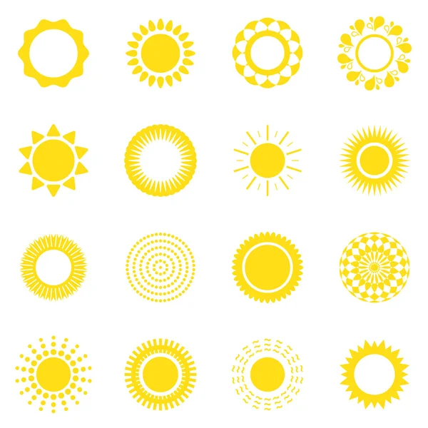 Ensemble de soleils — Image vectorielle