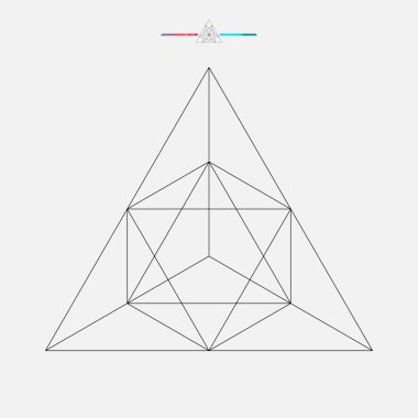 Geometric shape, vector triangle isolated clipart