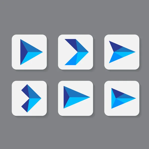 Set di frecce, disegno blu, illustrazione vettoriale — Vettoriale Stock