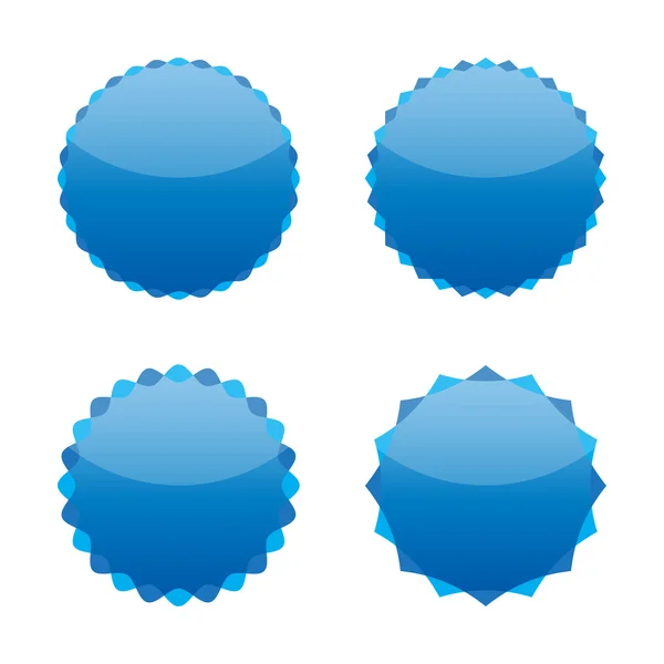 Set di bottoni blu lucido, illustrazione vettoriale — Vettoriale Stock
