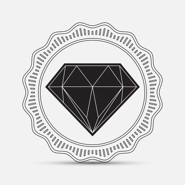 Diamond, silhouette — Stock Vector