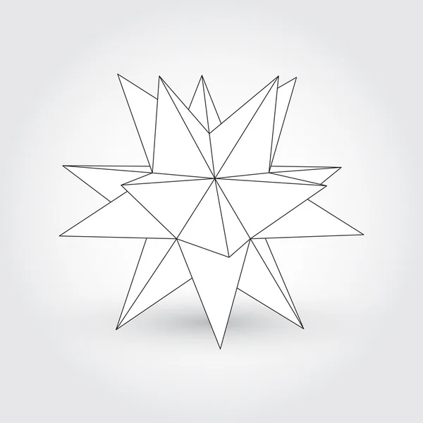 Poliedro, forma de estrella — Vector de stock