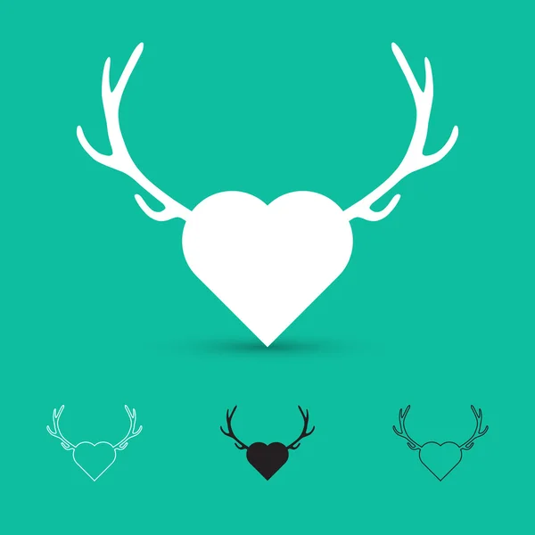 Heart with antlers — Stock Vector