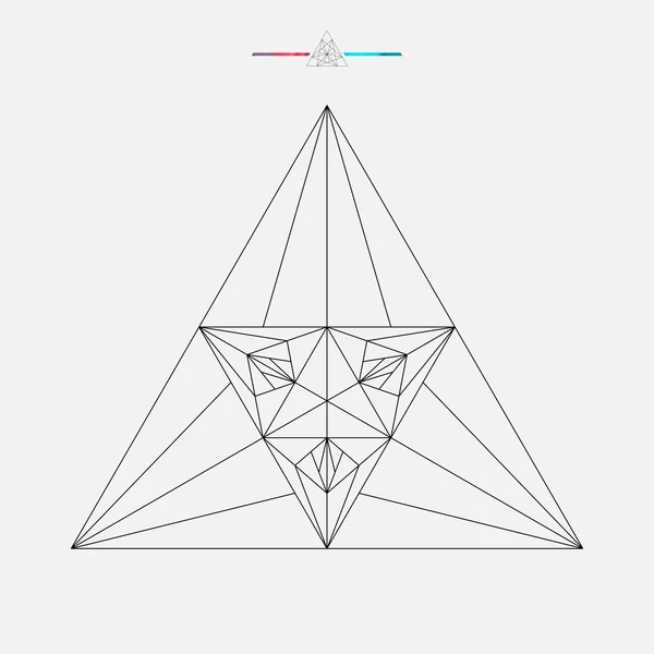 Forma geometrica, triangolo vettoriale isolato, elemento di linea, illustrazione vettoriale — Vettoriale Stock