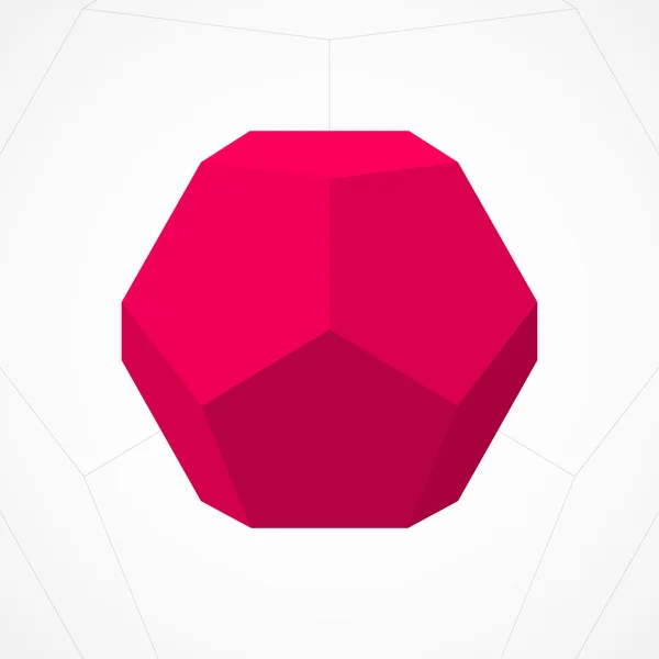 Geometrisk form, dodecahedron, vektor illustration — Stock vektor