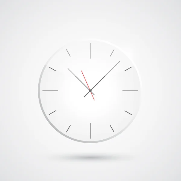 Horloge vectorielle, design blanc — Image vectorielle