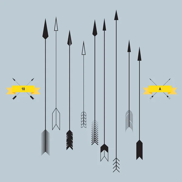 Conjunto de flechas, ilustración vectorial — Vector de stock