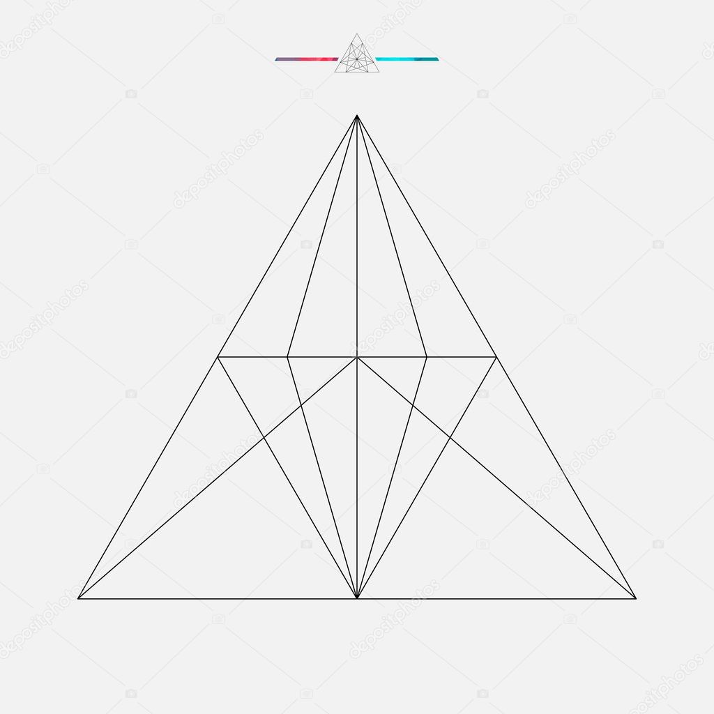 Geometric shape, vector triangle isolated, line element, vector illustration