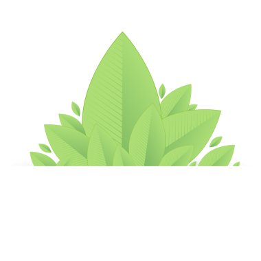 arka plan, metin, vektör çizim için yer ile yeşil yapraklar