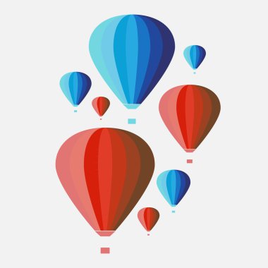 Hot air balloon, retro design, vector illustration clipart