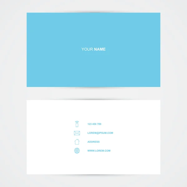 Visitekaartje sjabloon, blauwe eenvoudig ontwerp — Stockvector