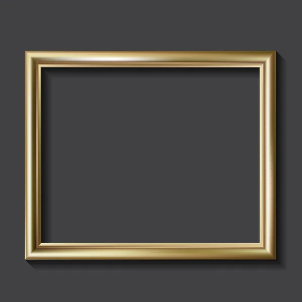 Quadro de imagem dourado simples, ilustração vetorial — Vetor de Stock