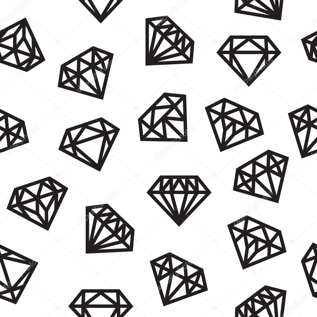 Diamonds, seamless pattern, black and white