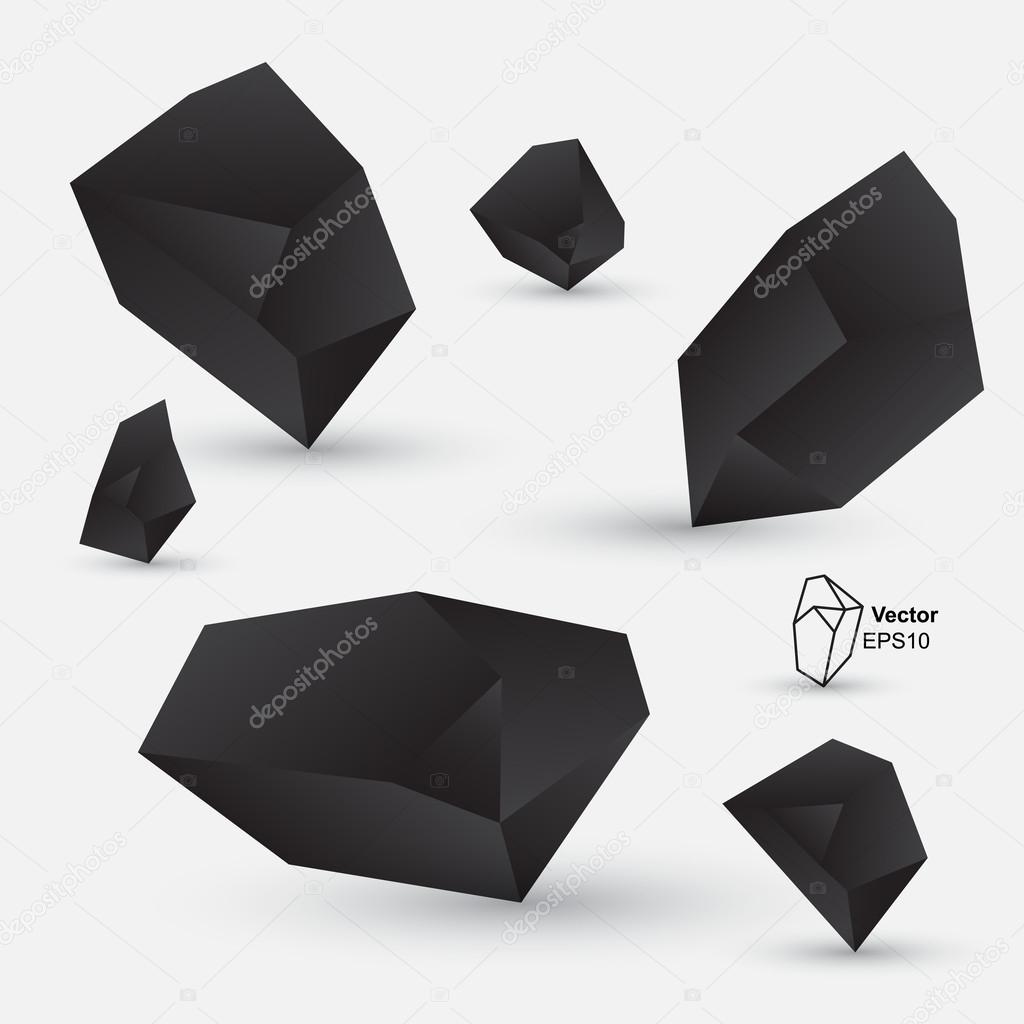 Abstract geometric shapes, black design element, vector illustration ...