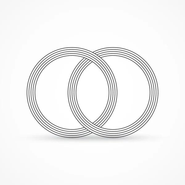 Two connected circles, vector element — Stock Vector