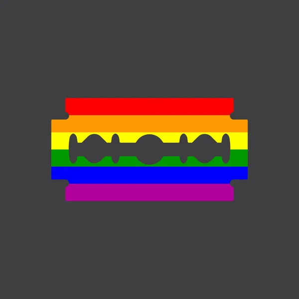 Bandiera gay, rasoio, illustrazione vettoriale — Vettoriale Stock