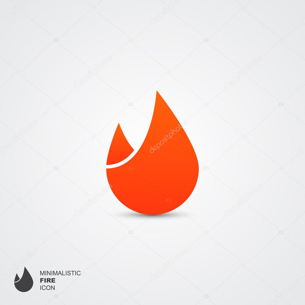 Minimalistic fire logo, vector illustration