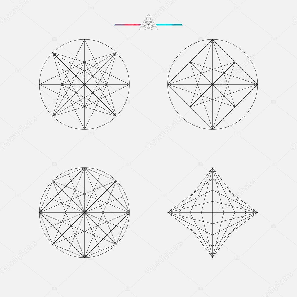 Geometric drawing, circle design, vector illustration