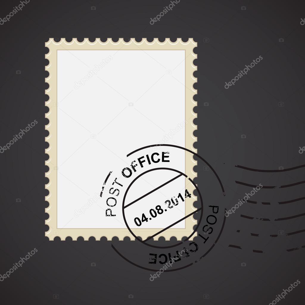 Post mark with stamp for your design, vector illustration