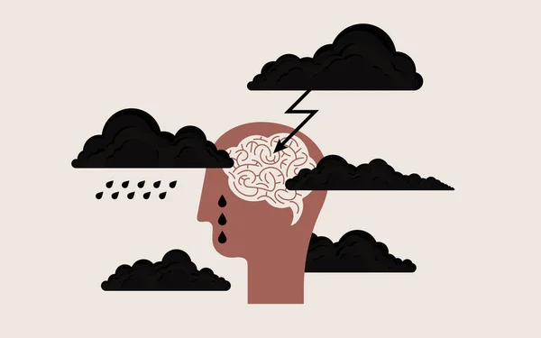 Estado Ánimo Depresión Tristeza Salud Mental Ilustración Vectorial — Archivo Imágenes Vectoriales