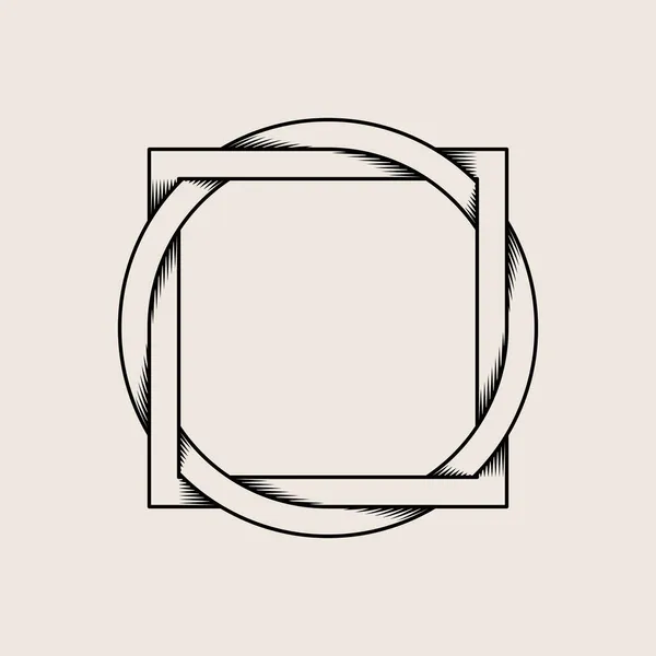 Intertwined Triangle Square Symbol Geometric Design Element Vector Illustration Eps — Stock Vector