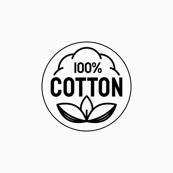 100 Cotton Icon Vector Illustration Isolated White Background Eps — Stock Vector