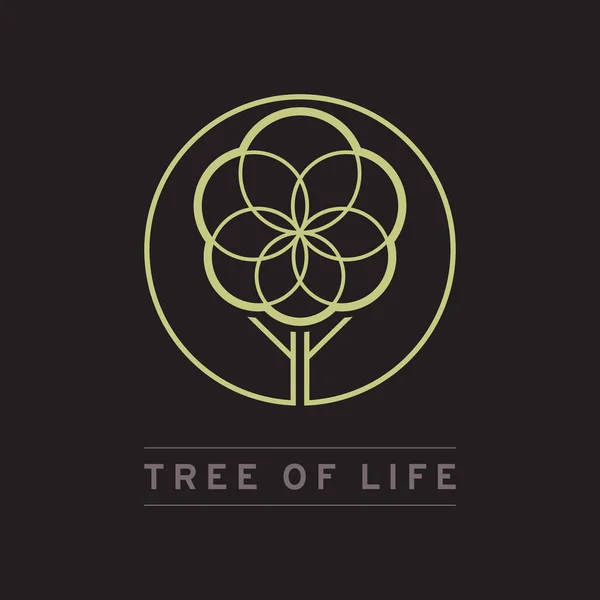 生命の木シンプルな抽象アイコン 自然モノグラム ベクターイラスト Eps ロイヤリティフリーのストックイラスト