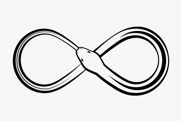 蛇无限的图标 蛇吃自己 Ouroboros符号 在白色背景上孤立的向量图 图库插图