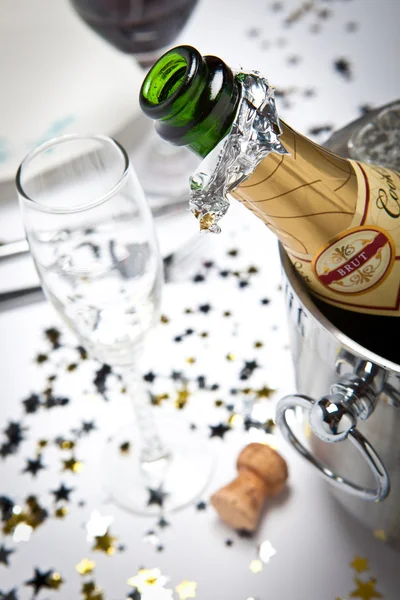 Şampanya şişesi — Stok fotoğraf