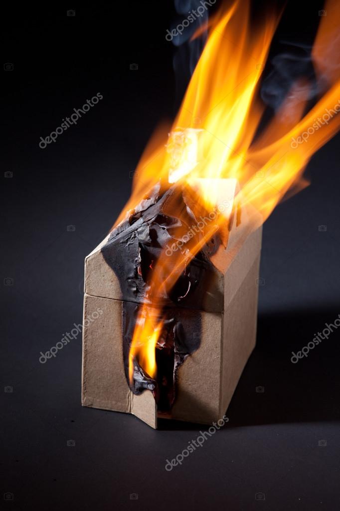 Burning House Stock Photo by 46475059