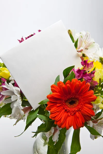 Flowers and Card — Stock Photo, Image