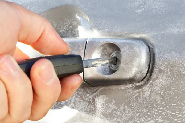 Frozen Car Door — Stock Photo, Image