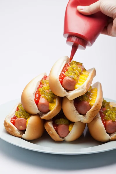 Hot dog stosu — Zdjęcie stockowe