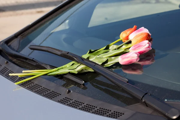 Kwiaty na samochód — Zdjęcie stockowe