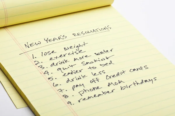 New Years Resolution List — Stock Photo, Image